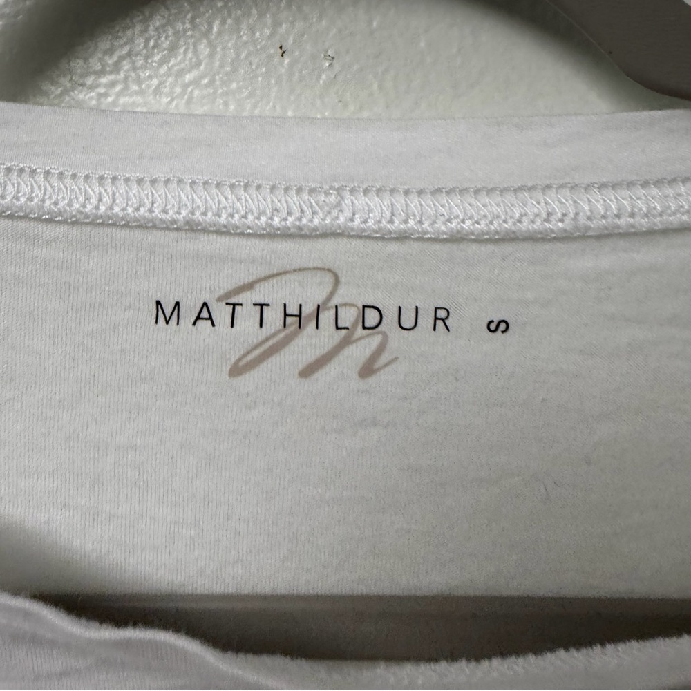 Matthildur Iceland Lagenlook Split Hem Long Sleeve Tee White Size Small - Picture 2 of 5